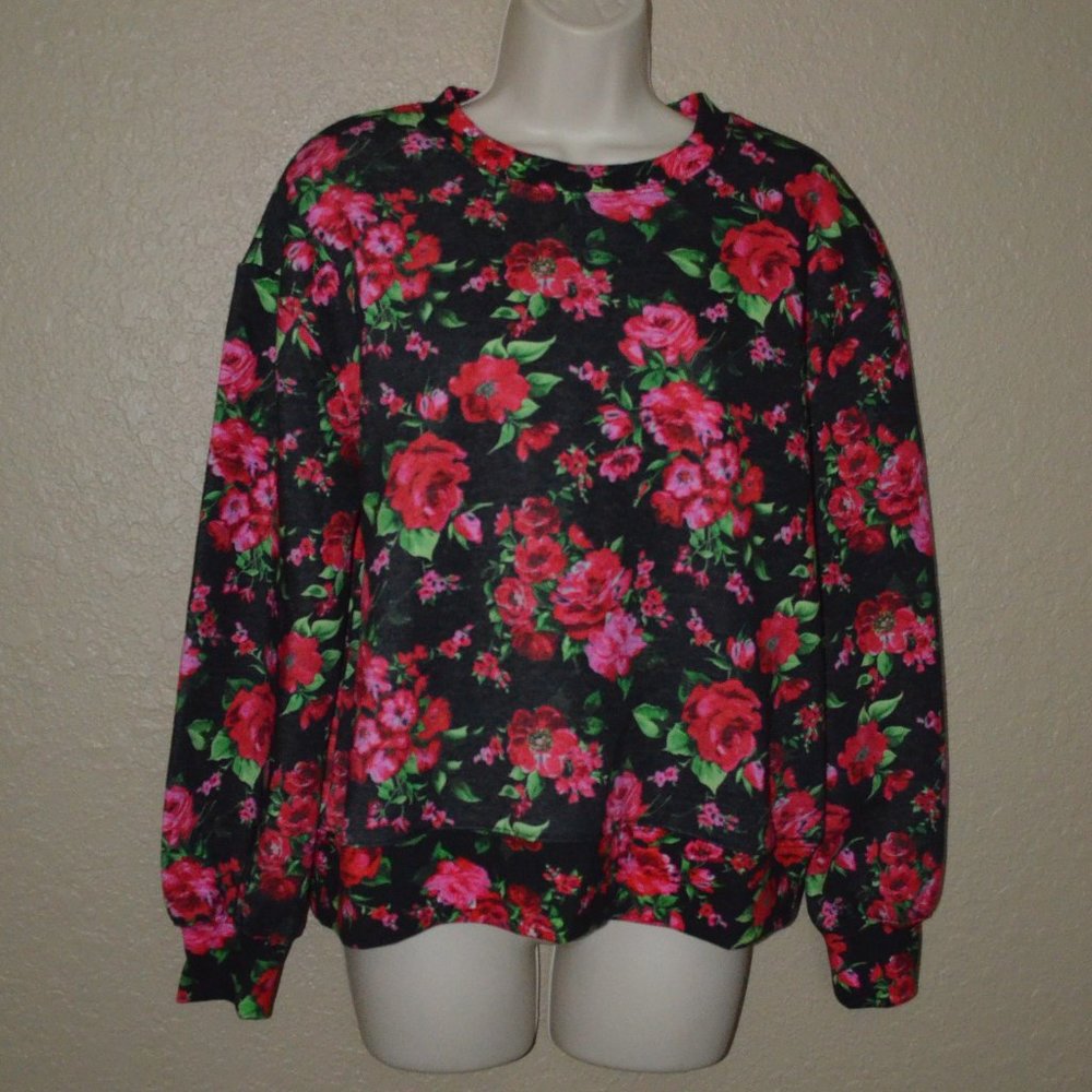 NWT $154 Sz S Generation Love Black Rose Sweatshirt